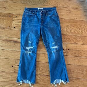 Madewell cali Demi boot Distressed button fly Flare Jeans